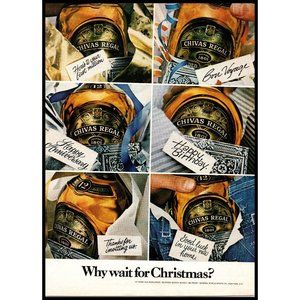 1978 Chivas Regal Scotch Whisky Vintage Print Ad Gift Wrap Special Occasion Art